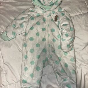 Mint Green Polka Dot Kids One Piece